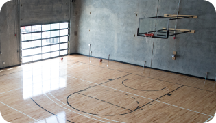 Empty basketball court