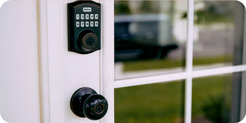 Vivint smart locks on a door