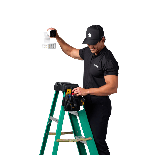 a Vivint rep installing a Vivint ODC 3