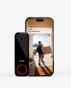 Vivint doorbell camera with the camera view from Vivint app