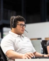 a Vivint rep talking to a customer at Vivint monitoring center