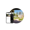 Doorbell Camera Pro beside an app view. View of Doorbell Camera Pro view in the background.