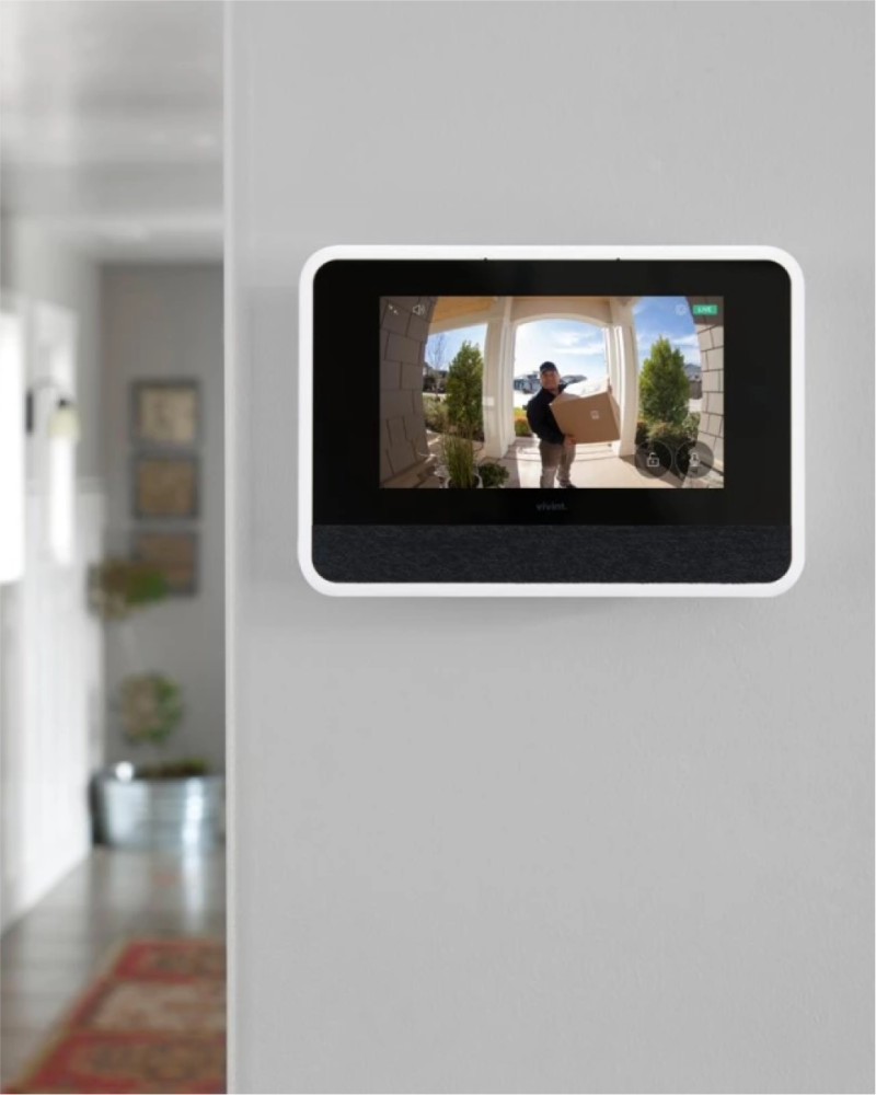 Vivint smart hub on the wall