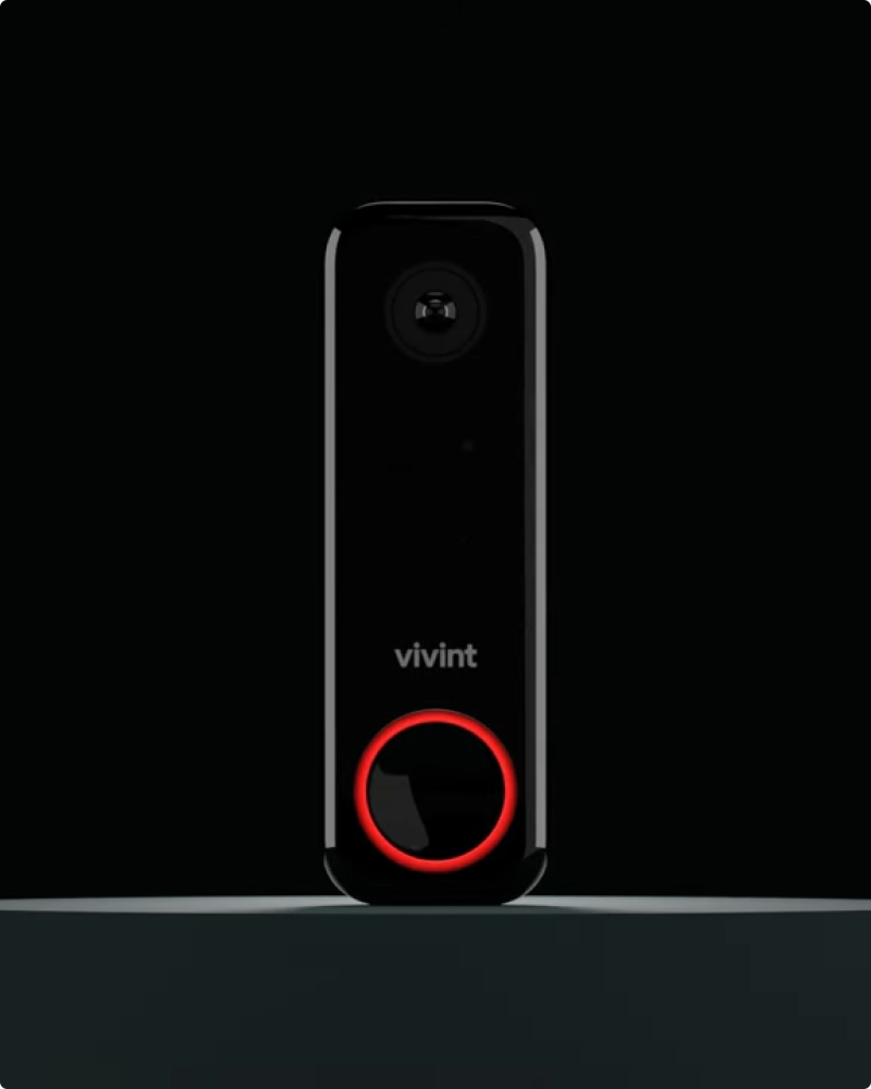 Vivint doorbell camera on a black background