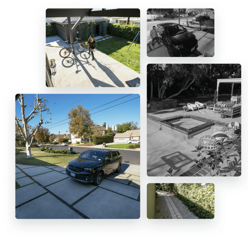 Multiple scenes from Outdoor Camera Pro app footage