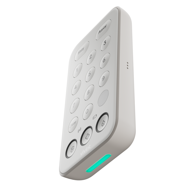 Vivint keypad with a green light lit up at the bottom