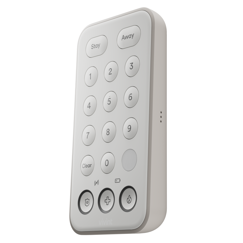a slight side view of Vivint keypad
