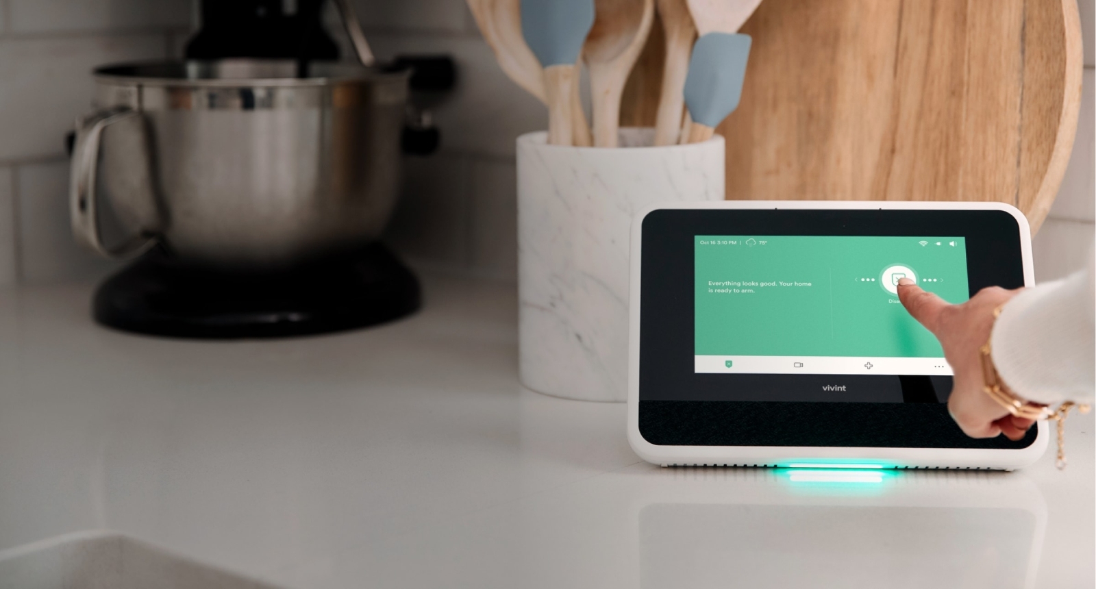 Vivint Smart Hub on the kitchen counter