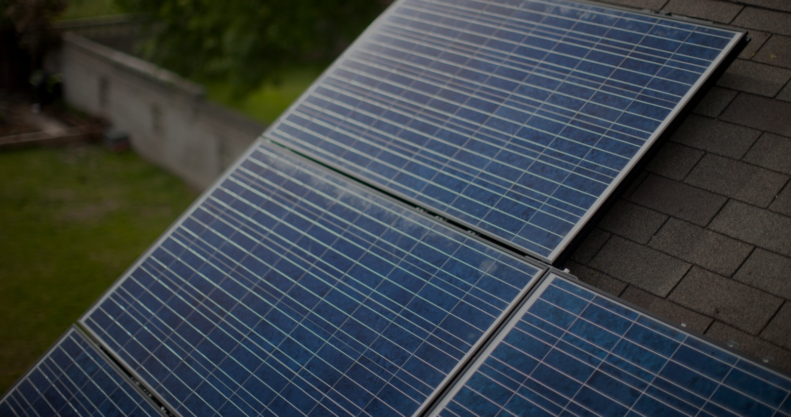 Solar panels mounted on a roof