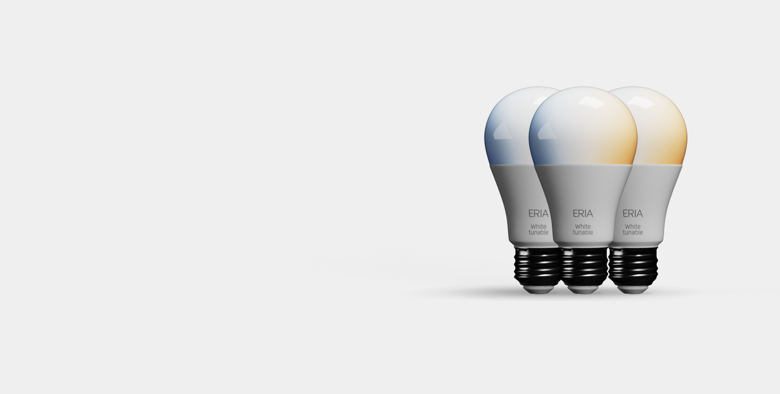 Three of Vivint's Smart Light Bulbs displayed together