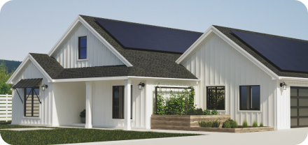 Home equipped with solar panels