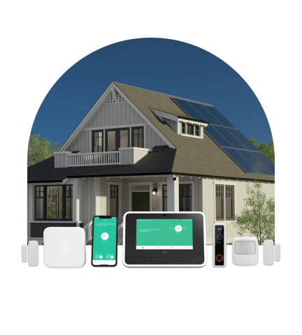 a house with Vivint solar power system products in front of it 