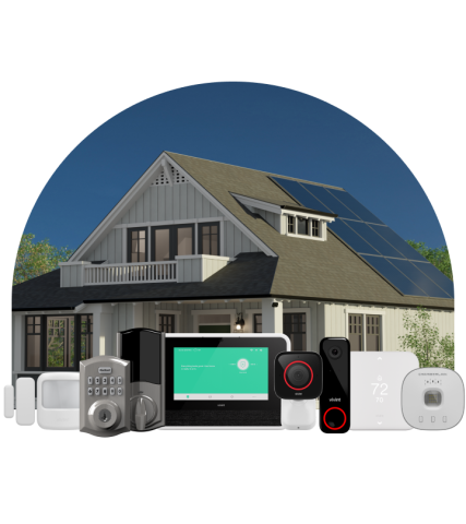 A house with Vivint solar power system products in front of it