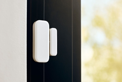 Vivint Door and Window Sensor protecting a home's window.