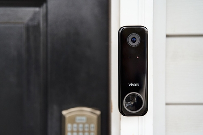 Closeup of the Vivint Doorbell Camera Pro.