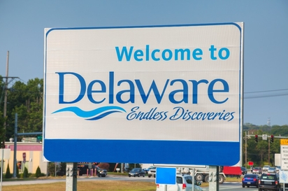 Welcome to Delaware state sign.