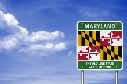Welcome to Maryland state sign.