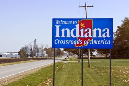Welcome to Indiana sign.