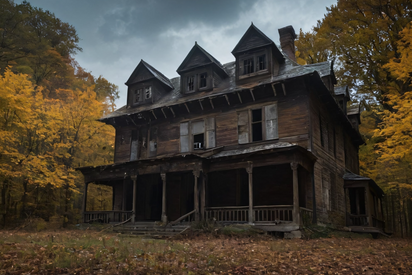 Haunted house exterior.