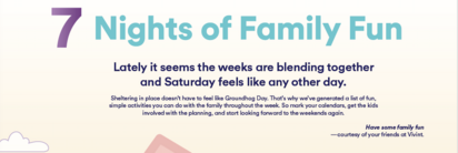 Graphic about 7 nights of family fun.