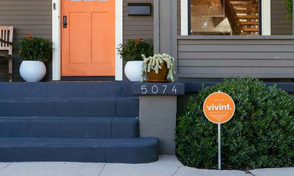 Home exterior with a Vivint sign out front.