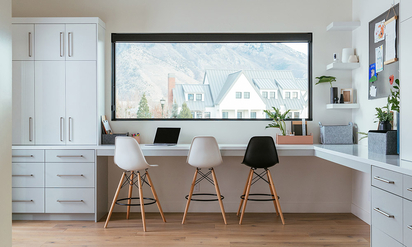 View of a home office.