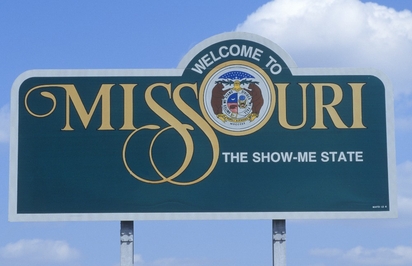 Welcome to Missouri road sign