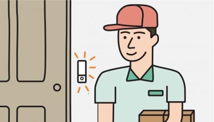 Doorbell Camera Illustration with Man Thumbnail