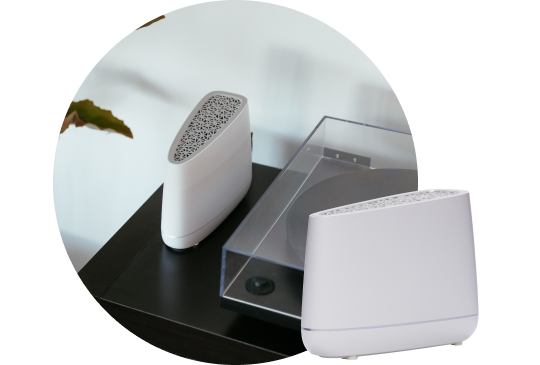 Vivint Smart Drive on a desk next to a laptop