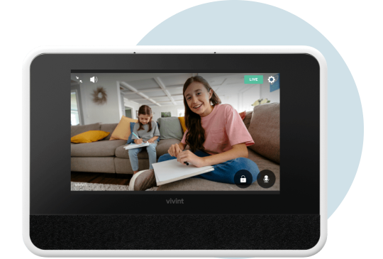 View of kids talking through Indoor Camera on Smart Hub