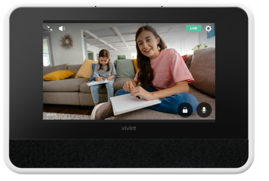 View of kids talking through Indoor Camera on Smart Hub