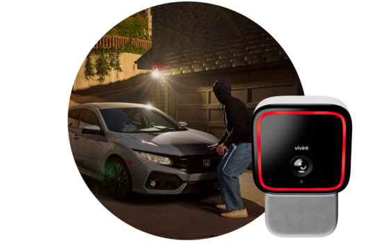 Vivint outdoor camera pro 3 on the outside of the house, detecting a lurker