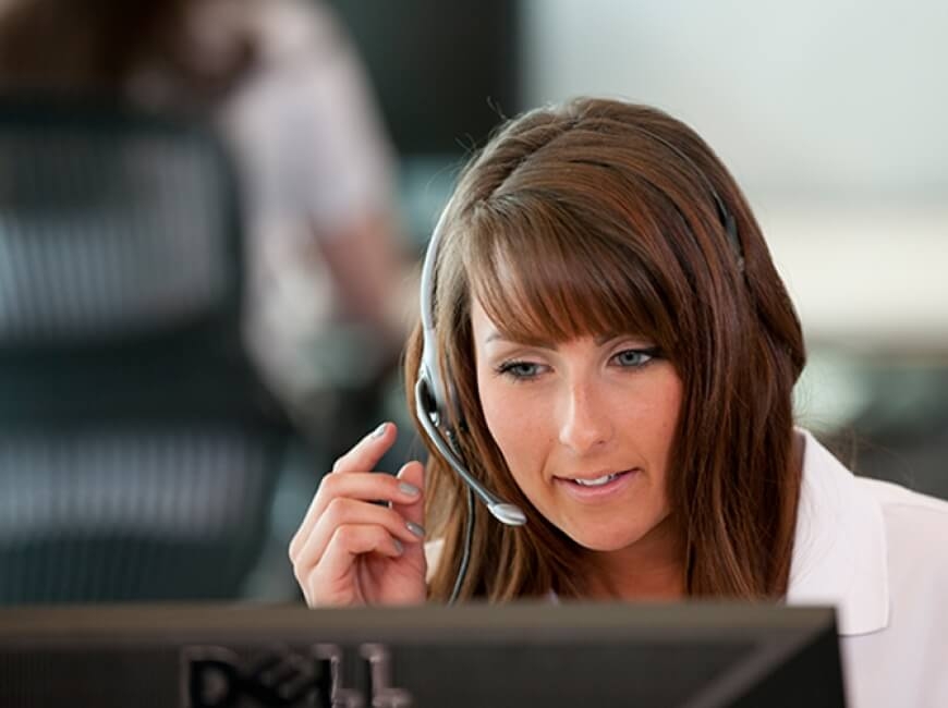 Woman in call center